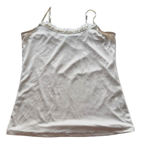 The Limited White Fringe Front Lined Tank Top- M - Picture 1 of 7